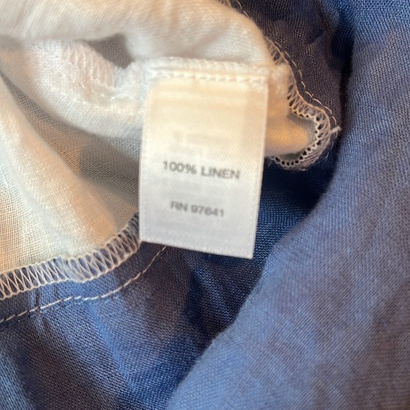 J. Jill 3/4 Sleeve 100% Linen Color Block Blouse Women's Size XS. - Picture 6 of 8